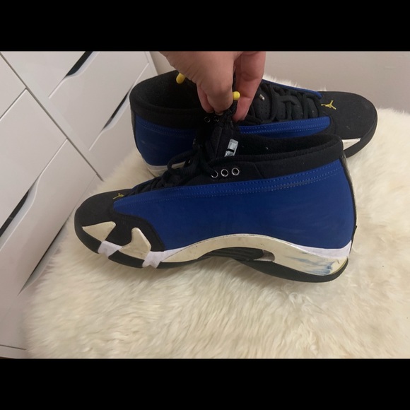 Jordan 14s Blue Yellow Black low laney - Picture 3 of 6